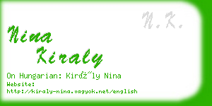 nina kiraly business card